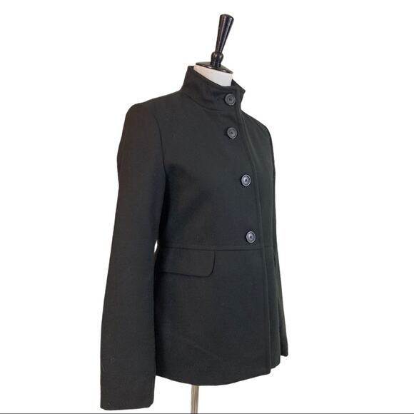 Old Navy Black High Neck Peplum Pea Coat Winter Jacket Women's Size Small - Picture 3 of 12